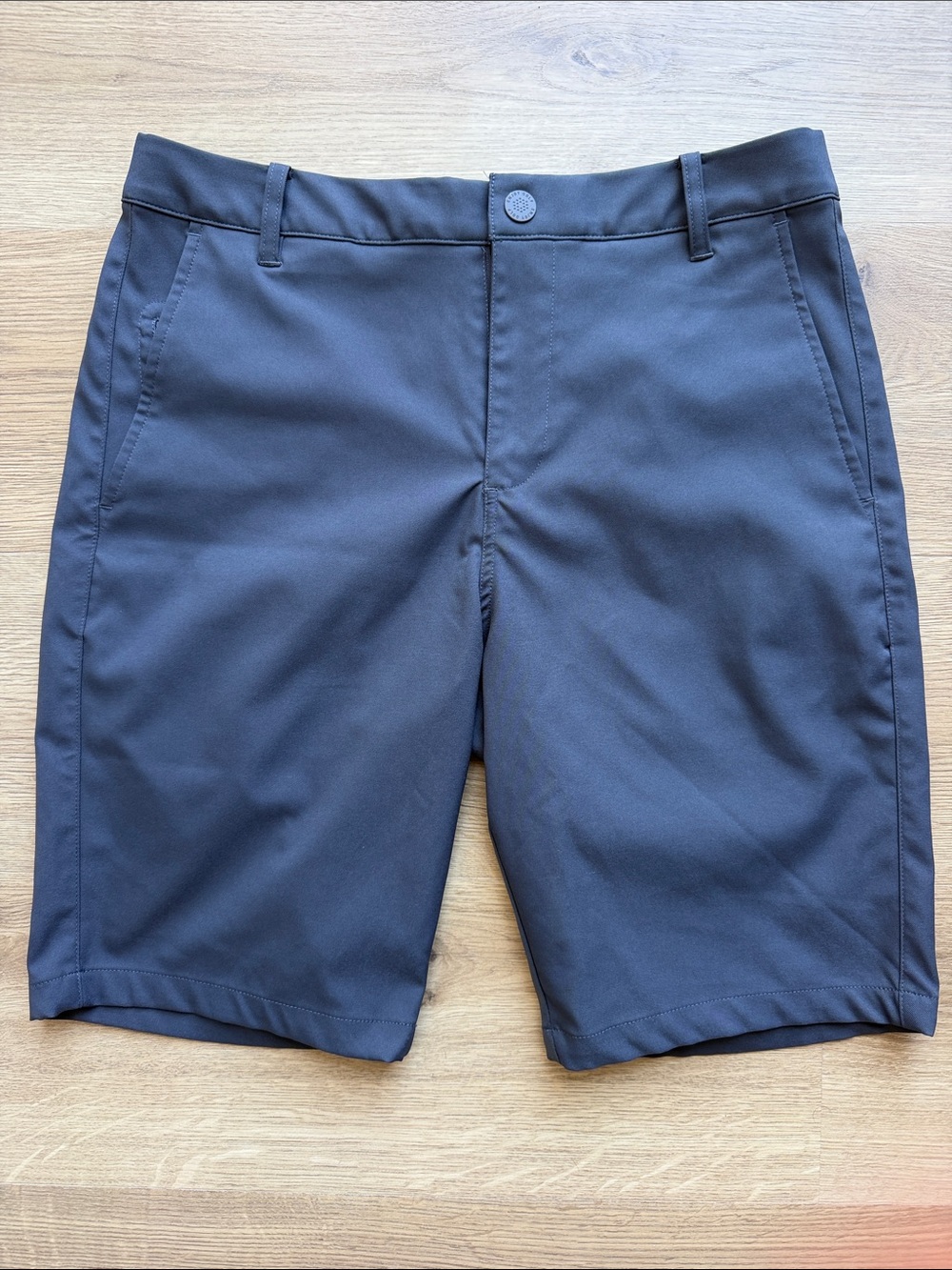 Puma Men's Dark Gray Flat-Front Performance Shorts